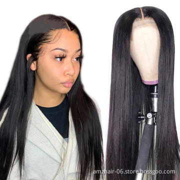 Mink Peruvian Cuticle Aligned Virgin Human Hair Lace Closure Wig For Women HD Full Swiss Lace Frontal Wig Bleached Knots Cheap